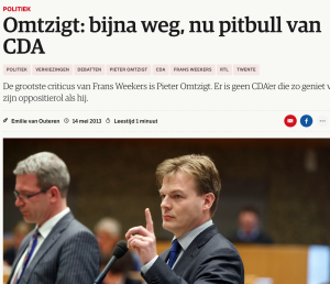 NRC titel: "Omtzigt: bijna weg, nu pitbull van CDA"