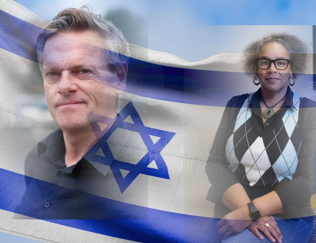 Dagmar en Altan met Israƫlische vlag