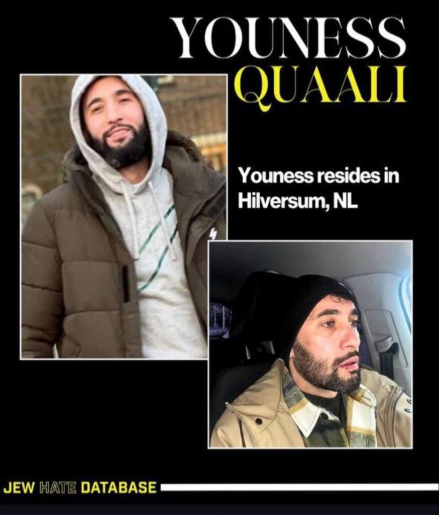 Foto van Younes Ouali wordt gedeeld in Jew Hate Database